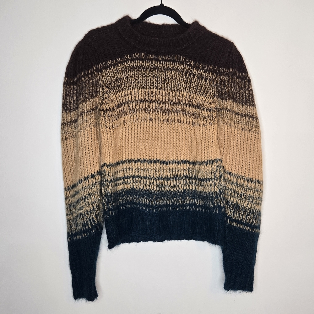 Ulla Johnson Rosalia Alpaca Sweater Puff Sleeve Striped Cozy Knit Oversized Boho - Picture 7 of 11